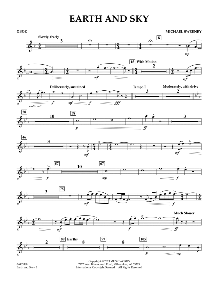 Earth and Sky - Oboe Earth and Sky - Oboe Concert Band scores gallery preview page 1