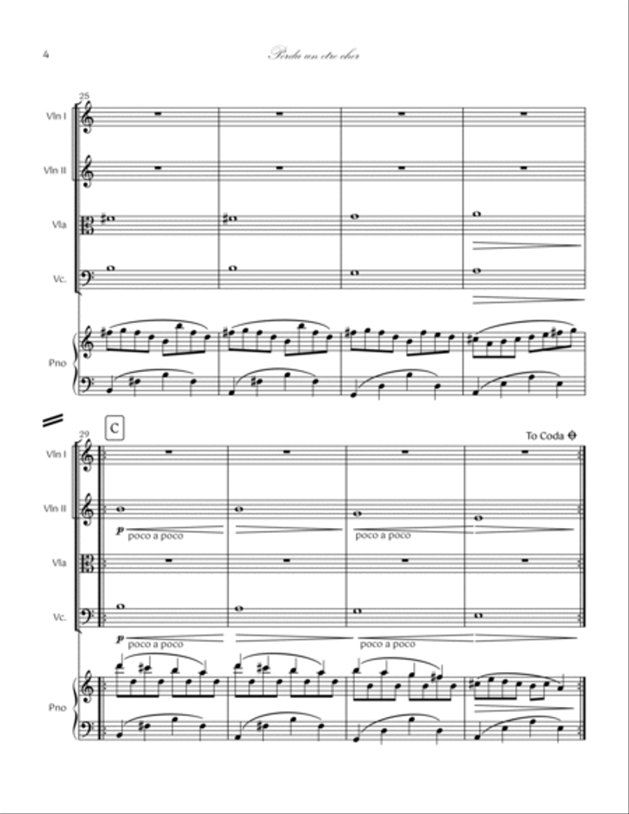 07. Perdu un être cher Piano Quintet Piano Quintet scores gallery preview page 4