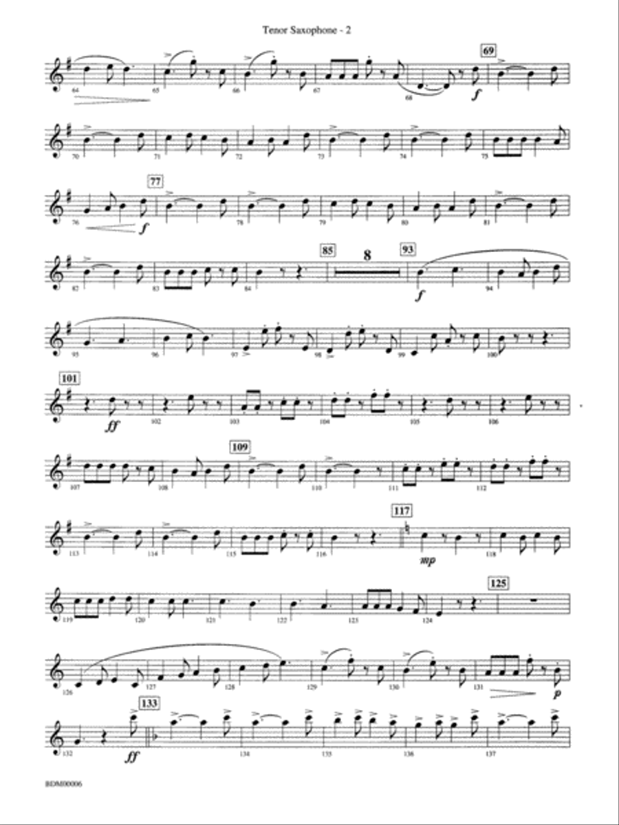 Children's March: B-flat Tenor Saxophone Concert Band scores gallery preview page 2