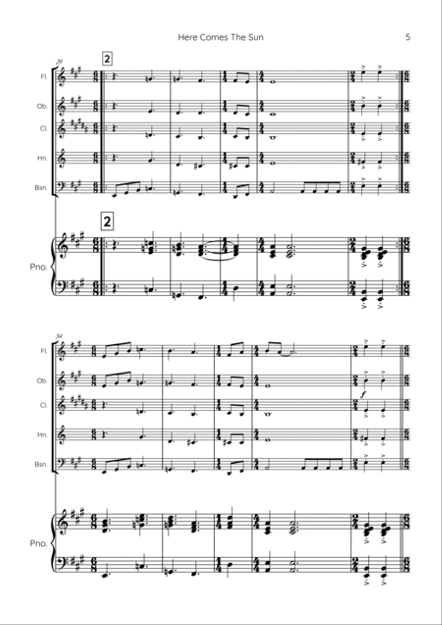 Here Comes The Sun Chamber Music scores gallery preview page 5
