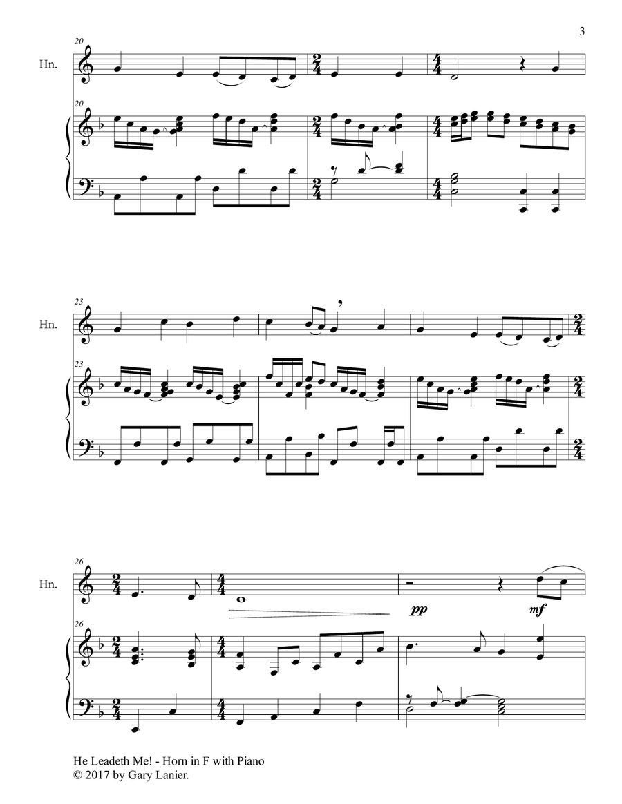 Gospel Hymns for Horn in F (Horn with Piano Accompaniment) Piano scores gallery preview page 4