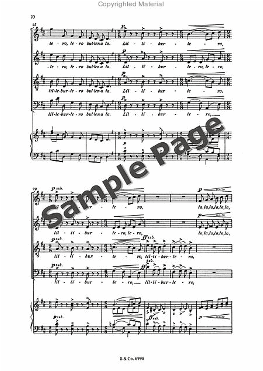 Lilliburlero Lilliburlero 4-Part scores gallery preview page 11