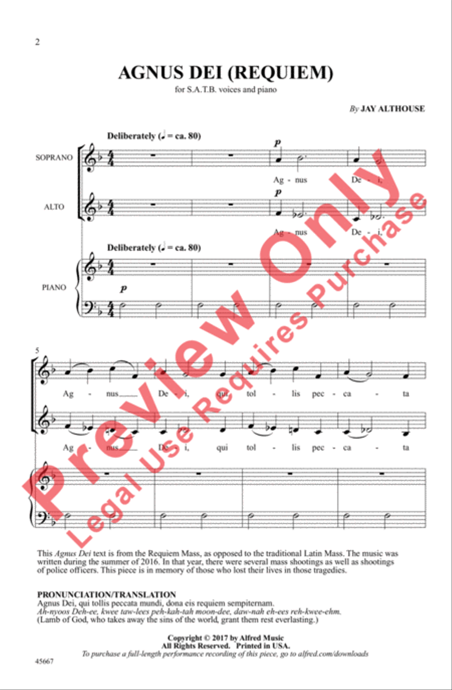 Agnus Dei (Requiem) Agnus Dei (Requiem) 4-Part scores gallery preview page 2