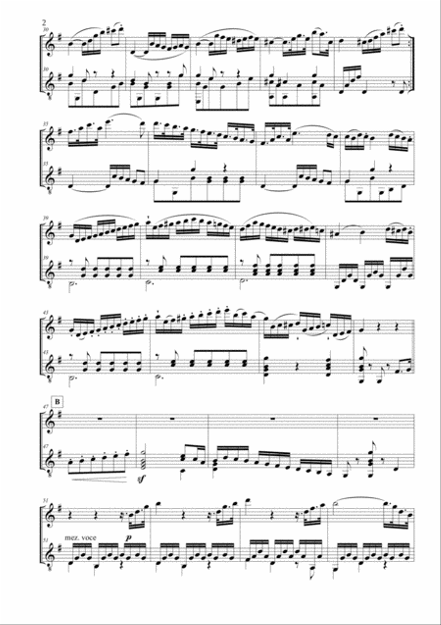 Kaspar Kummer Amusements for Flute and Guitar Flute scores gallery preview page 2