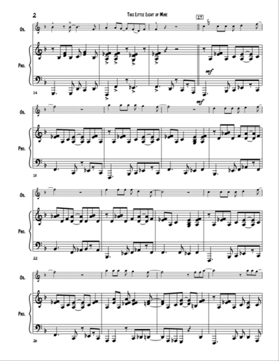 This Little Light of Mine for Oboe Piano scores gallery preview page 3