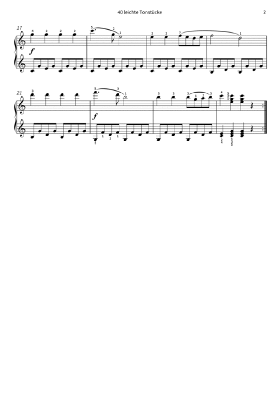 40 leichte Tonstucke 40 leichte Tonstucke Piano scores gallery preview page 4