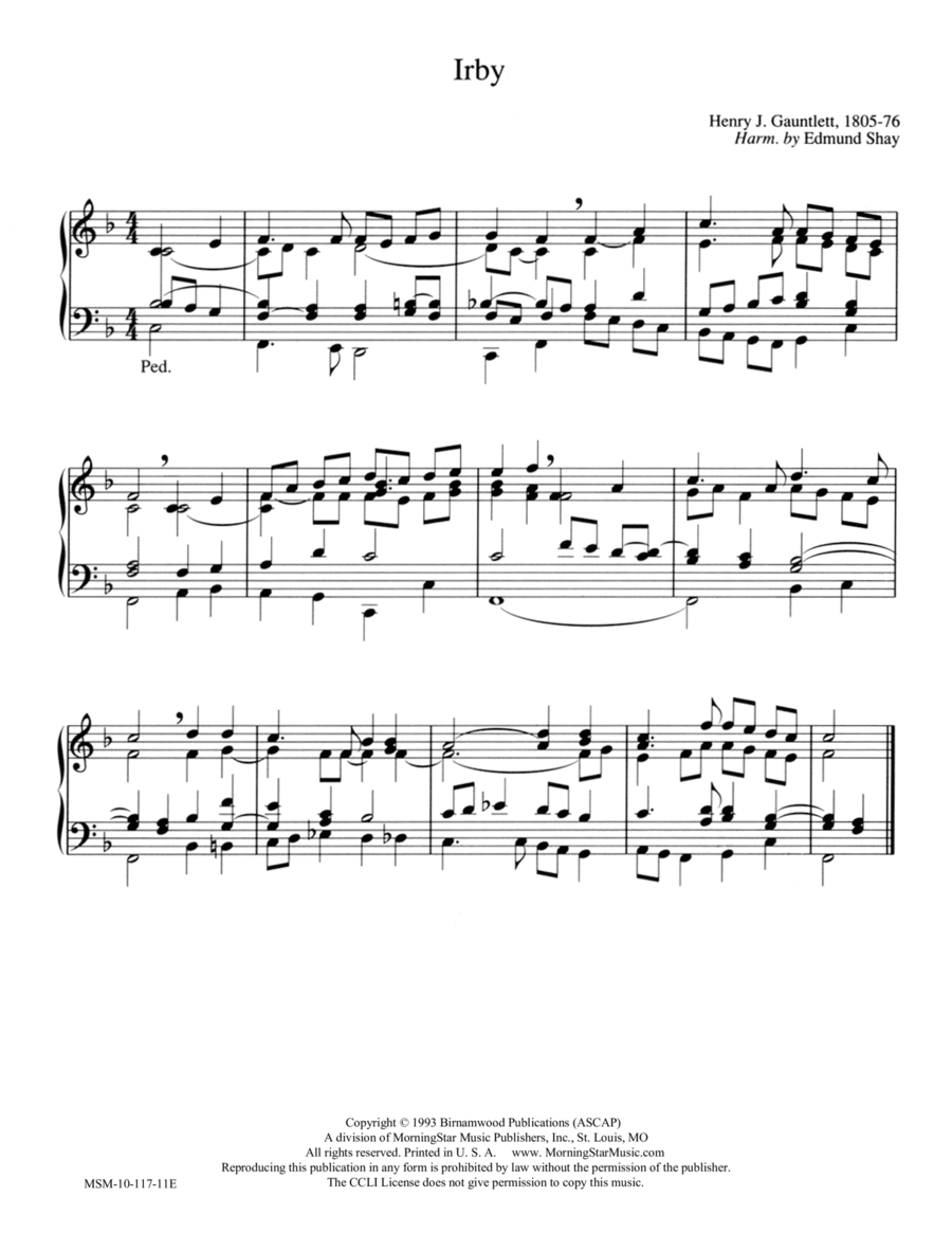 Irby Irby Organ scores gallery preview page 1