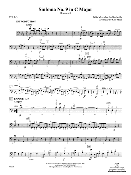 Sinfonia No. 9 in C Major: Cello