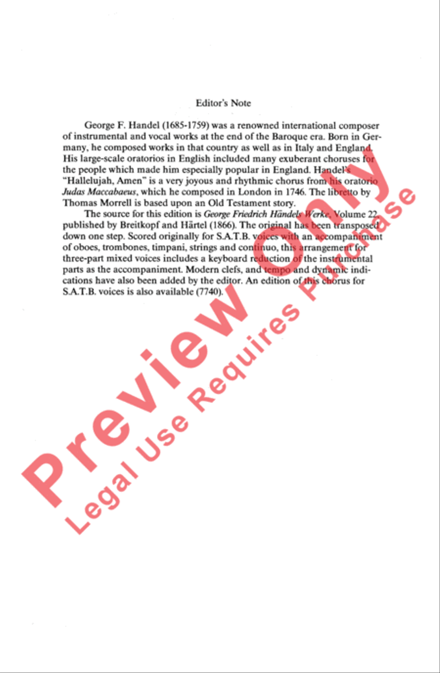 Hallelujah, Amen 3-Part scores gallery preview page 2