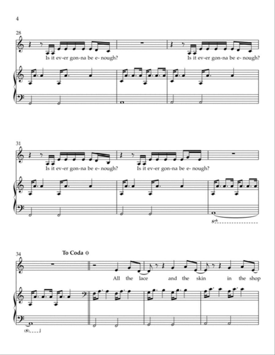 Theme From Gold Guns Girls Piano, Vocal, Guitar scores gallery preview page 4