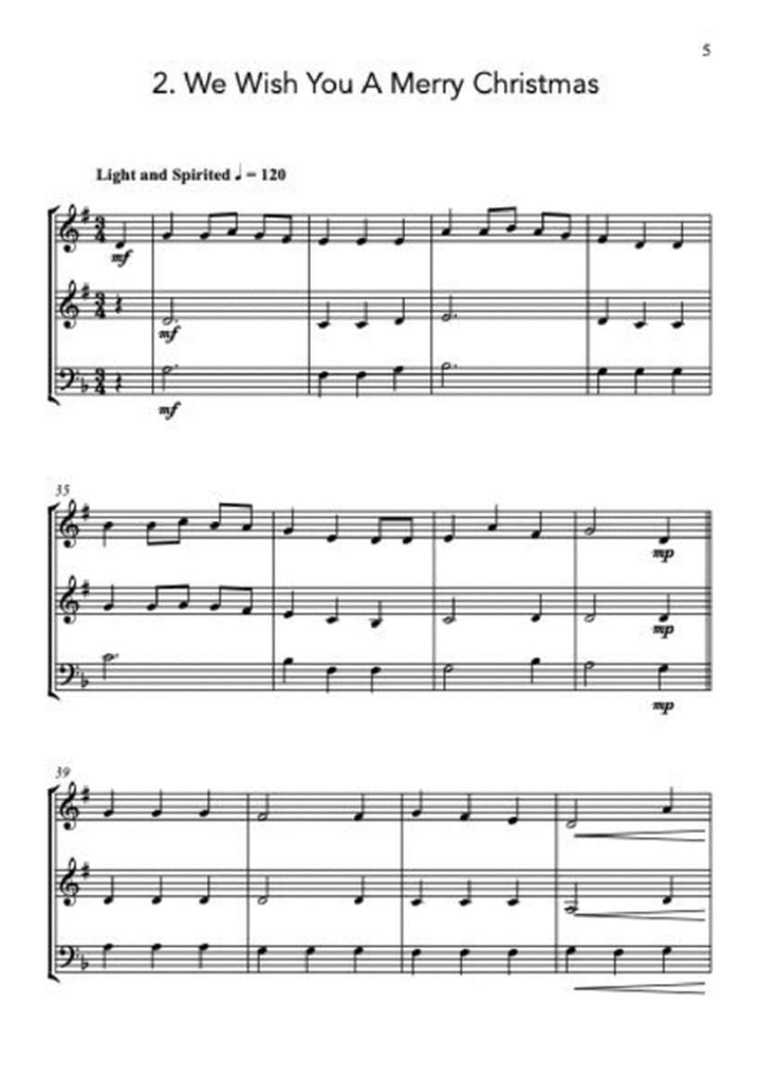 5 Easy Christmas Carols for Trumpet and Trombone Trio image number null