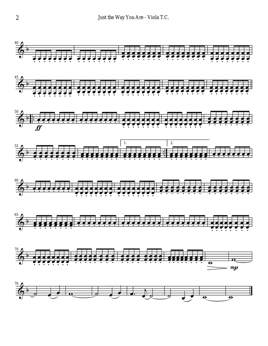 Just The Way You Are String Quartet scores gallery preview page 6
