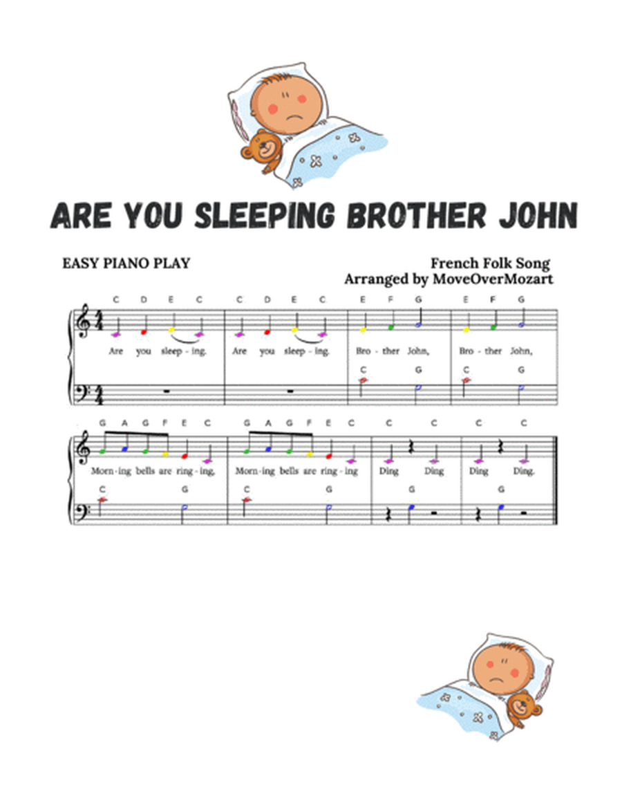 Are You Sleeping (Brother John) Easy Piano Play image number null