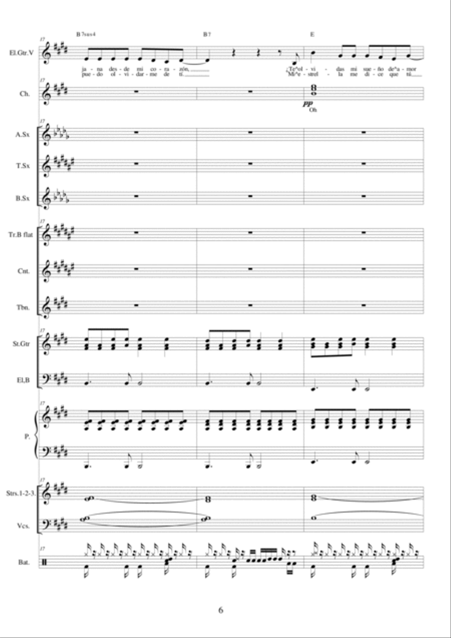 Amame - Pop - Voice and orchestra ensemble Chamber Orchestra scores gallery preview page 6