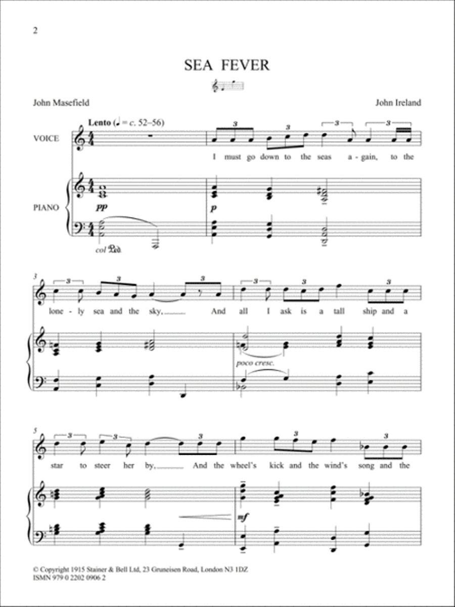 Sea Fever (E - G) Voice scores gallery preview page 2