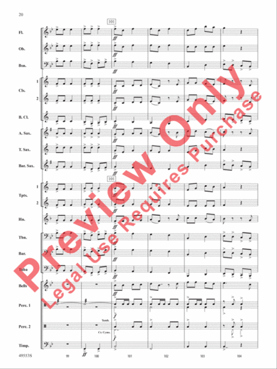 Hanukkah Dances Concert Band scores gallery preview page 21