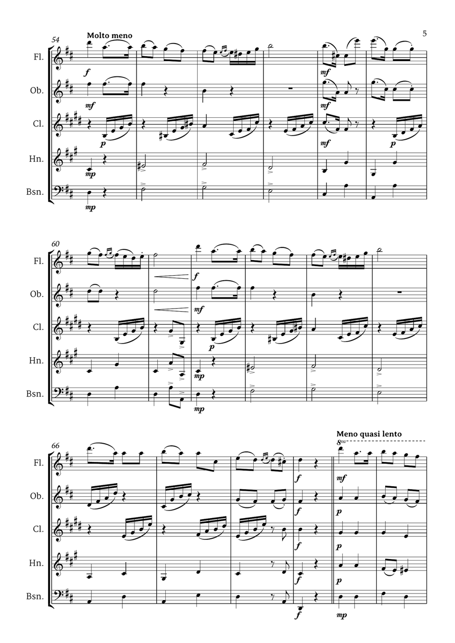 Czardas by Vittorio Monti IVM 1 for Woodwind Quintet Woodwind Quintet scores gallery preview page 6