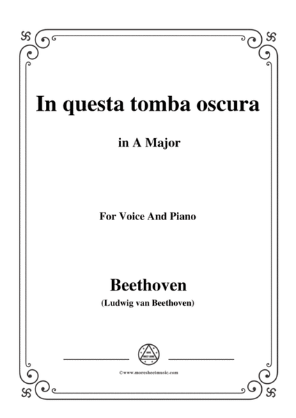 Beethoven-In questa tomba oscura in A Major ,for voice and piano image number null