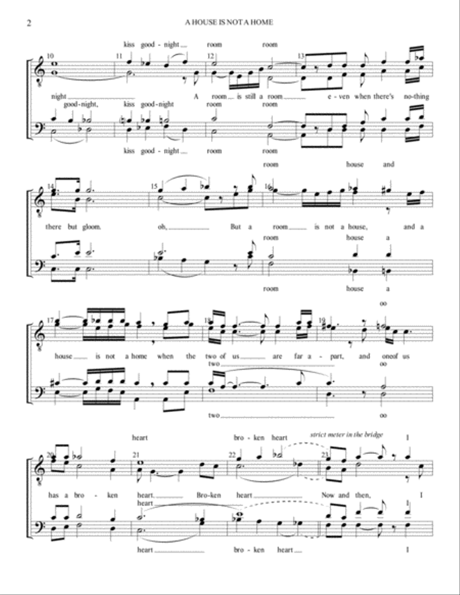 A House Is Not A Home TTBB scores gallery preview page 2
