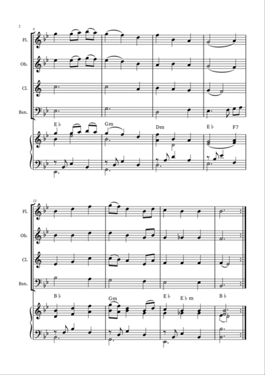 Be Thou My Vision - Woodwind Quartet (Optional Piano Accompaniment) Woodwind Quartet scores gallery preview page 2
