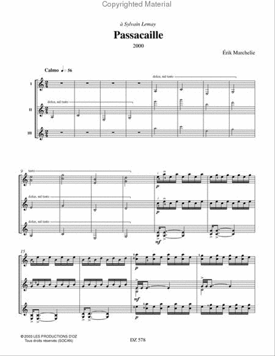 Passacaille Guitar Ensemble scores gallery preview page 2