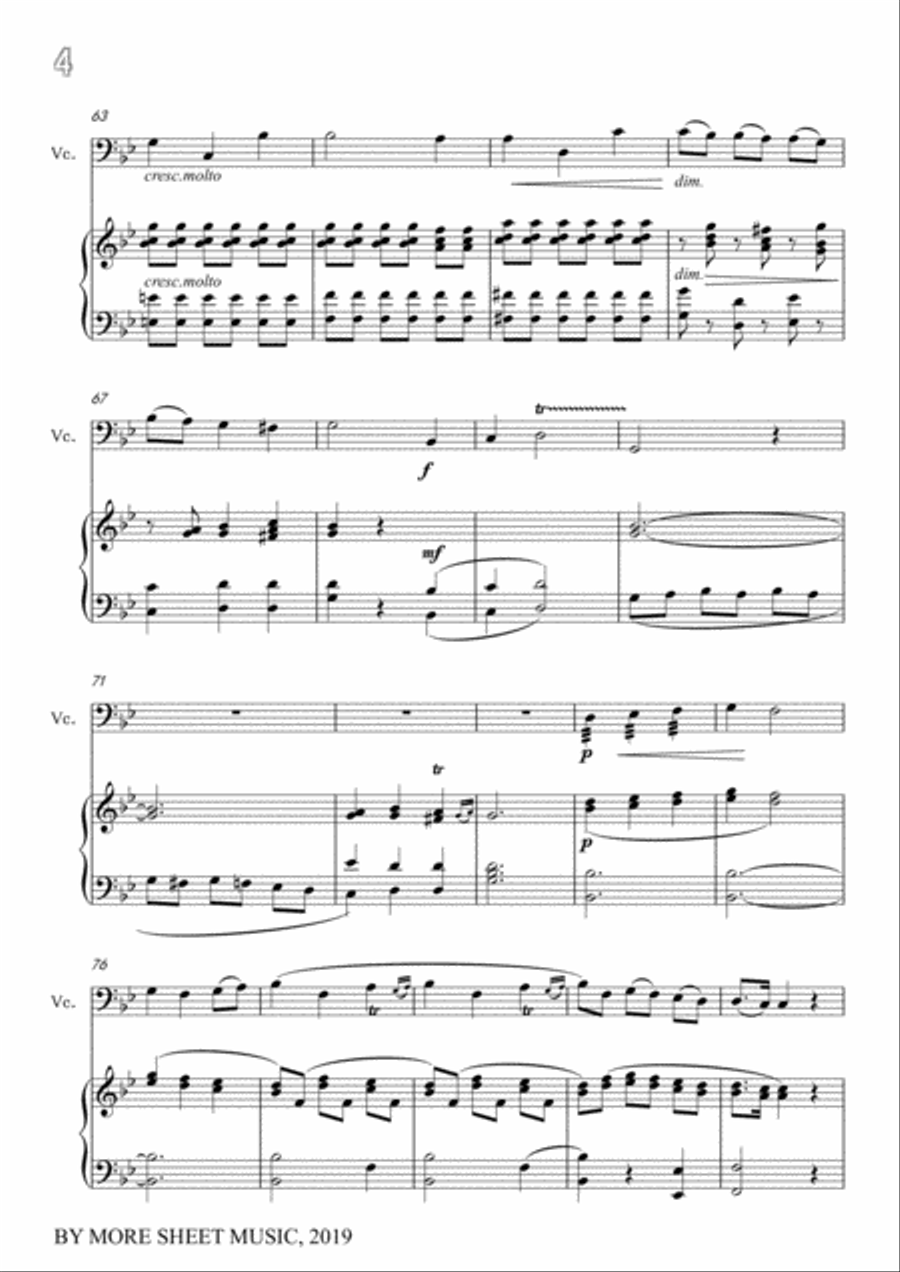 Stradella-Preghiera; Pietà,signore, for Cello and Piano Piano scores gallery preview page 6