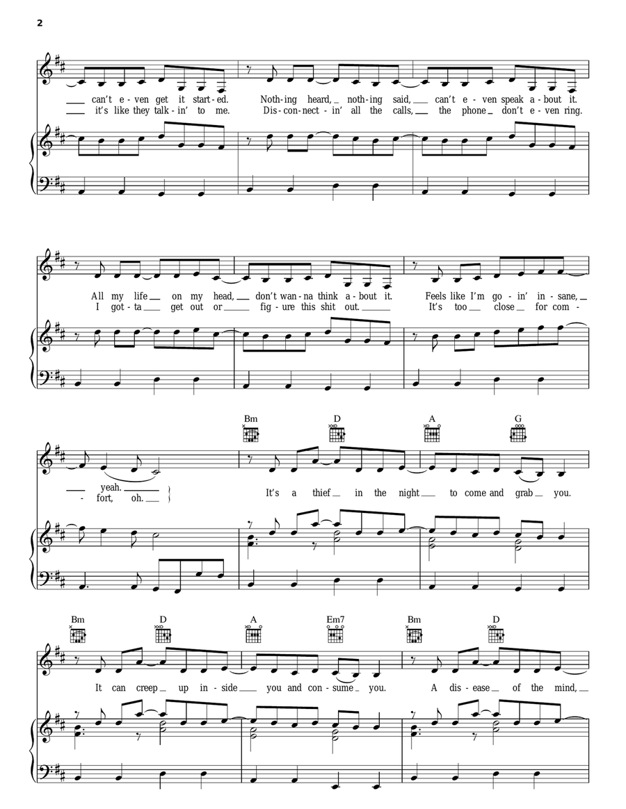 Disturbia Piano, Vocal, Guitar scores gallery preview page 2