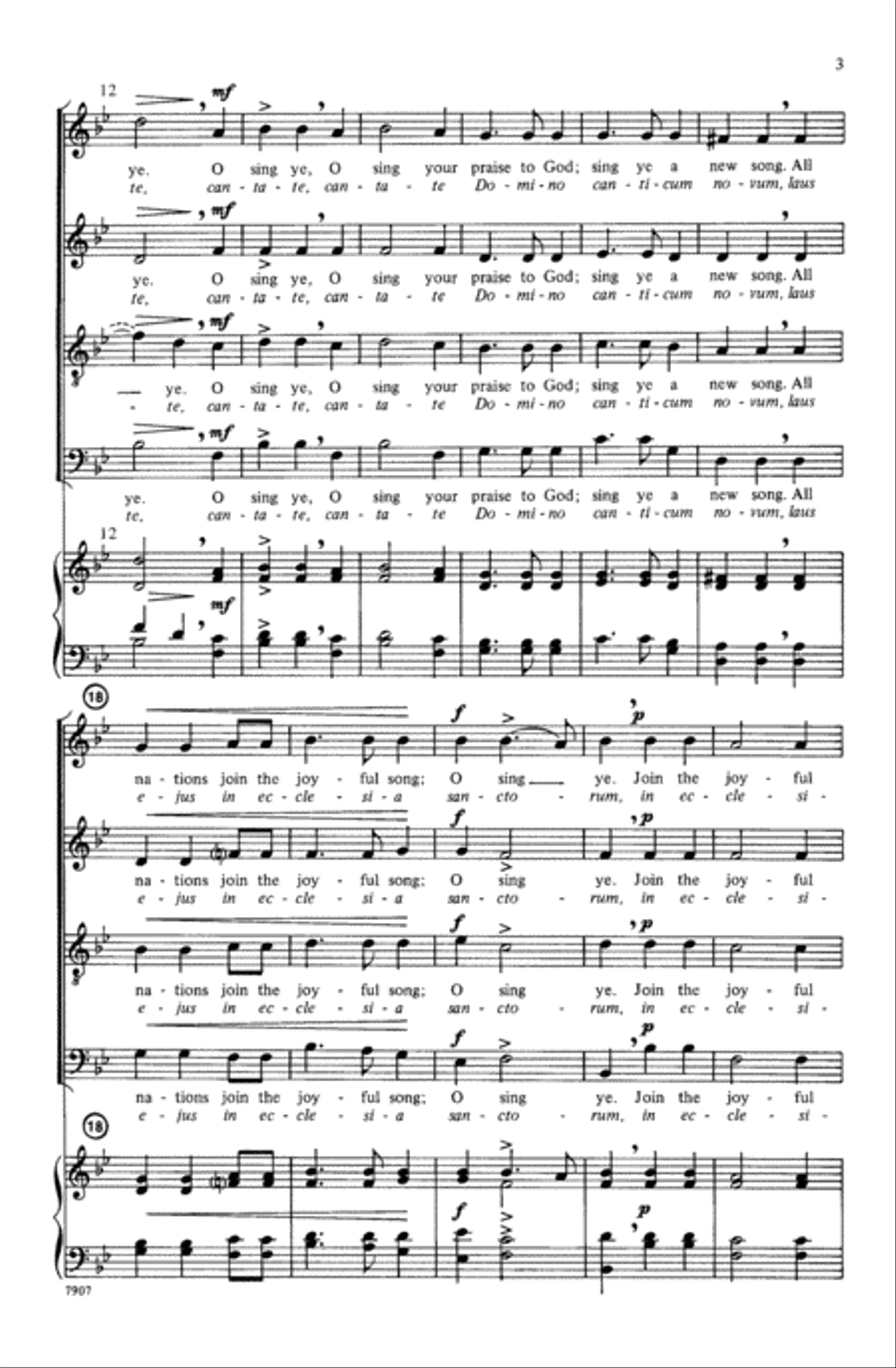 O Sing Your Praise to God 4-Part scores gallery preview page 3