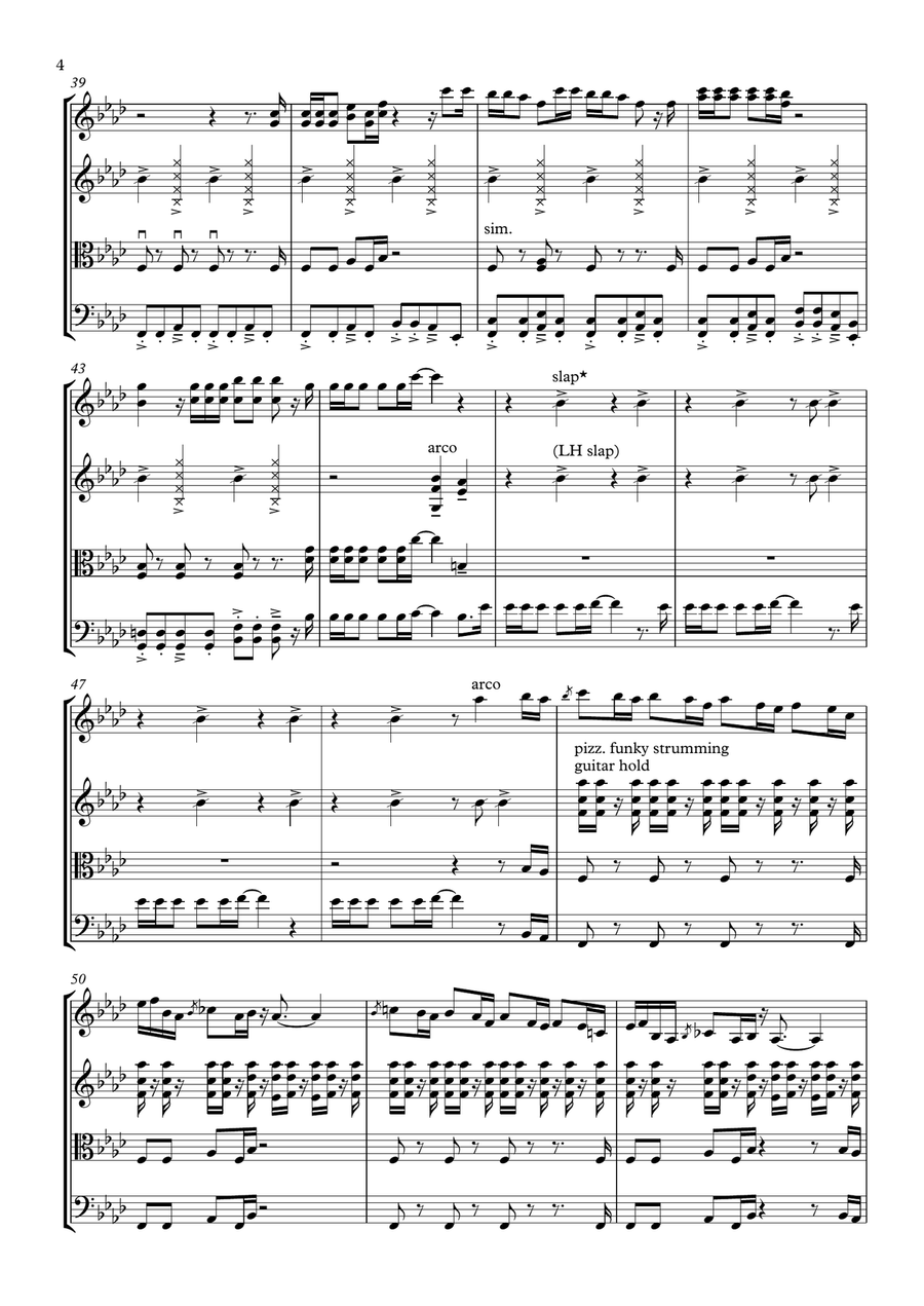 Another One Bites The Dust String Quartet scores gallery preview page 4
