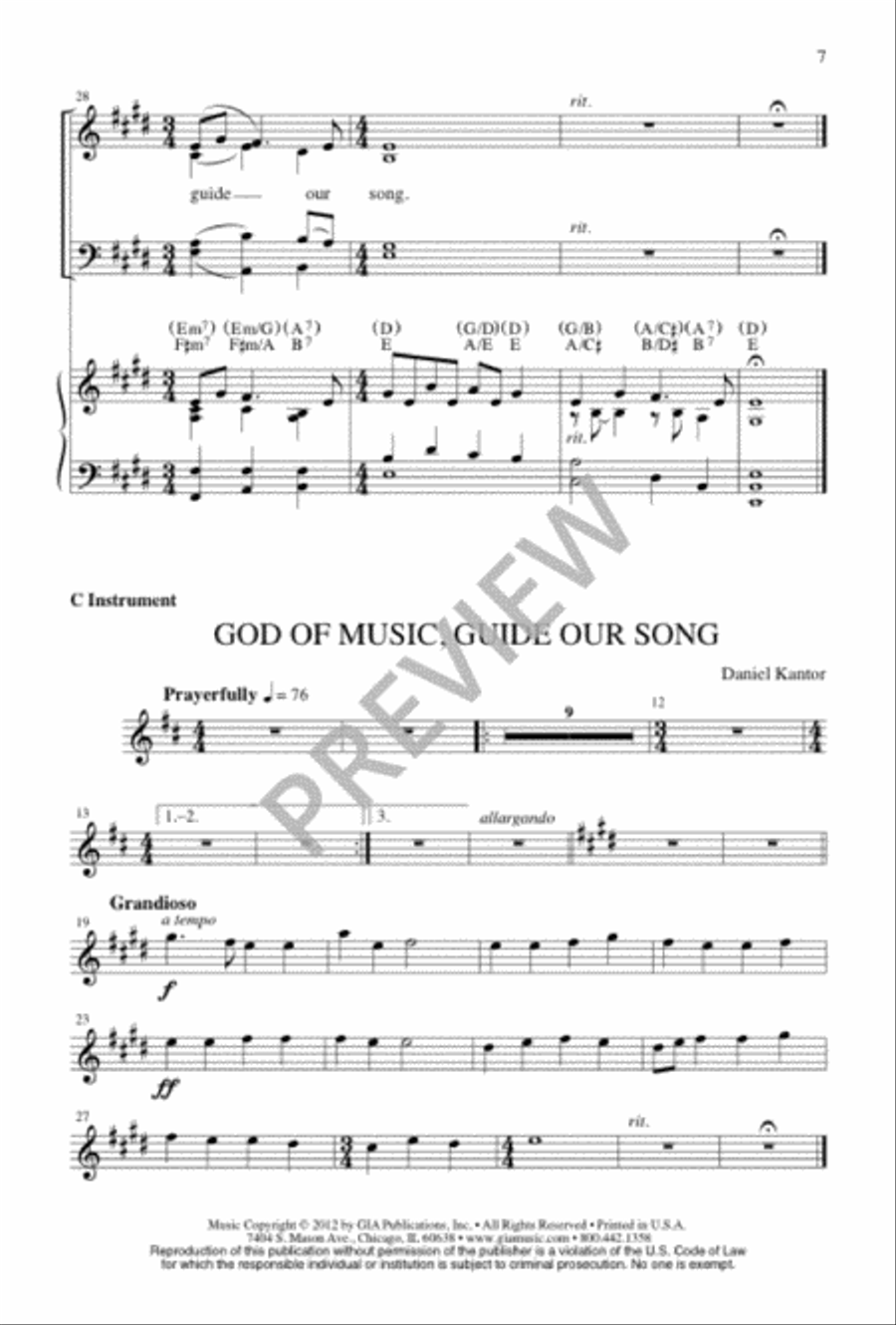 God of Music, Guide Our Song 4-Part scores gallery preview page 7