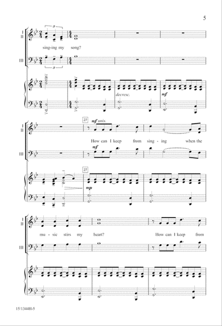 How Can I Stop Singing My Song? 3-Part scores gallery preview page 6
