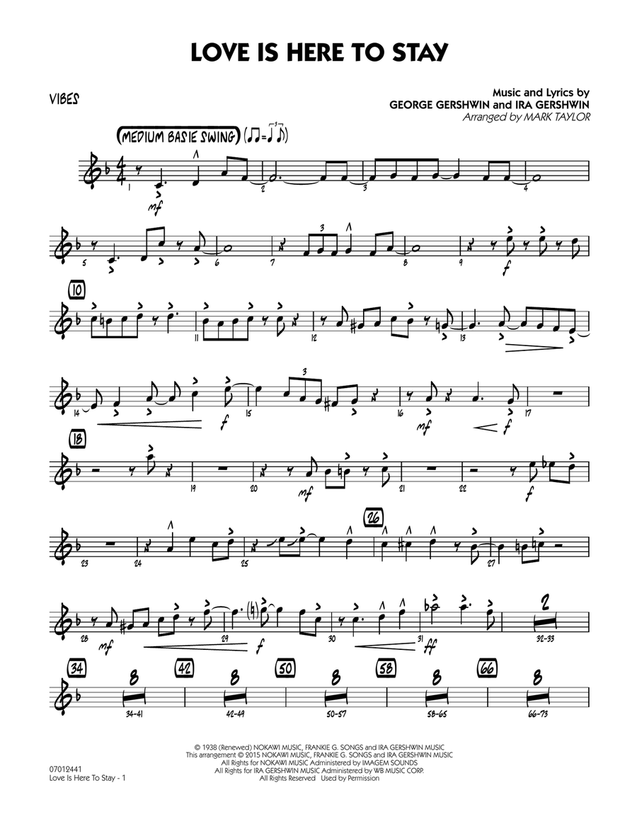 Love Is Here to Stay - Vibes Jazz Ensemble scores gallery preview page 1