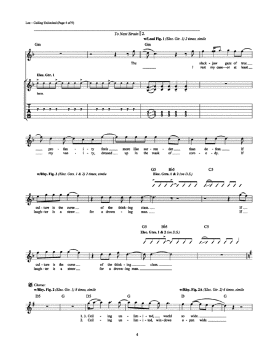 Ceiling Unlimited Ceiling Unlimited Electric Guitar scores gallery preview page 4