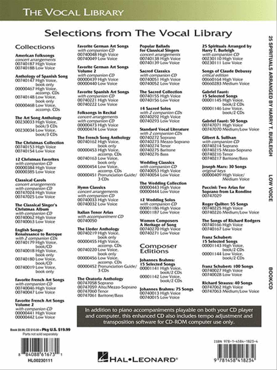25 Spirituals Arranged by Harry T. Burleigh Low Voice scores gallery preview page 3