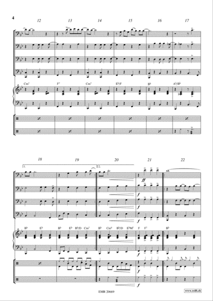 Oh Happy Day Euphonium Quartet scores gallery preview page 4