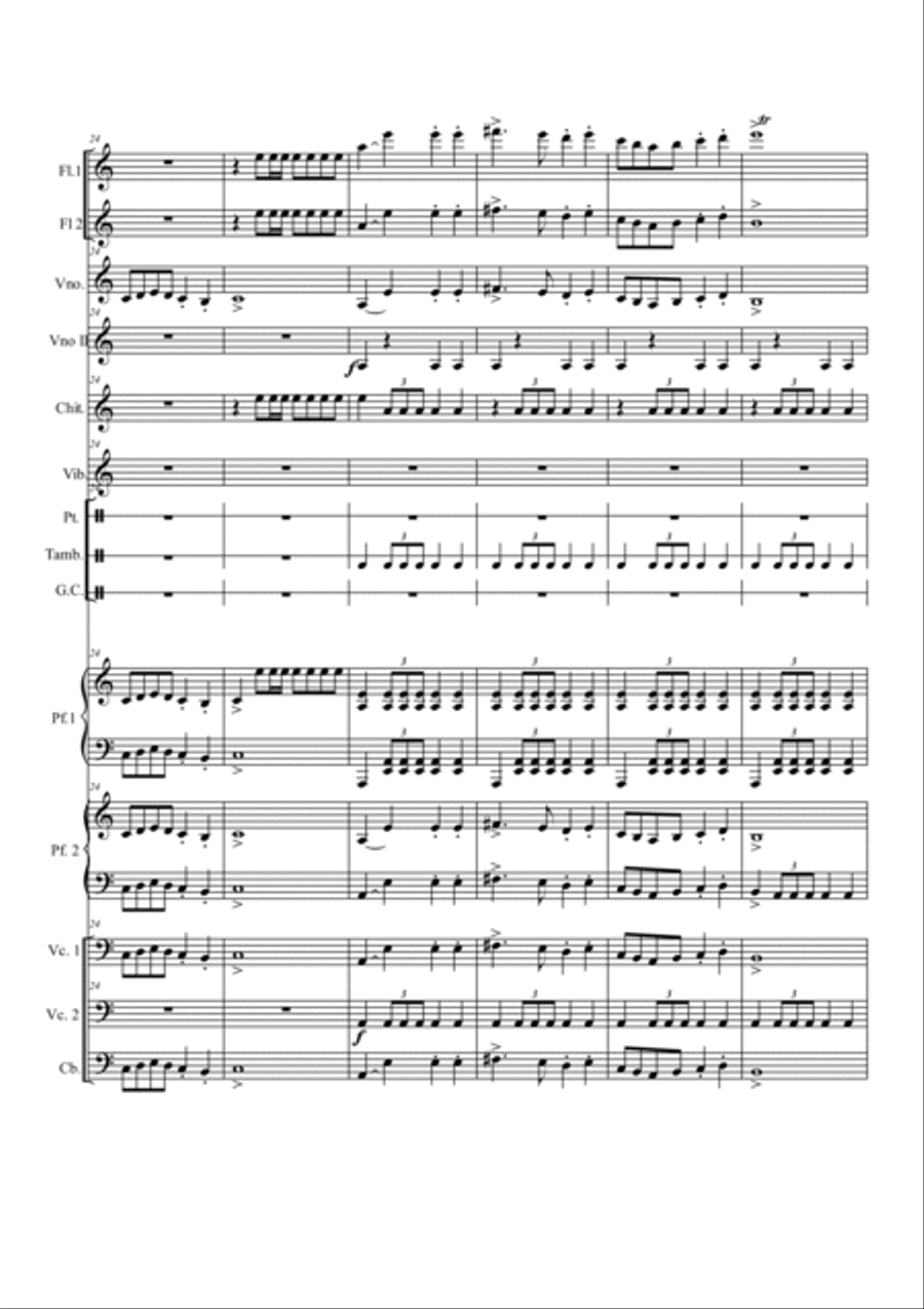 Carnival of the animals: 1- Introduction and Real Lions March Small Ensemble scores gallery preview page 5