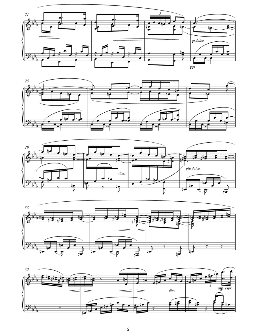 Symphony No. 3 in F Major (3rd movement: Poco allegretto) Piano Solo scores gallery preview page 2