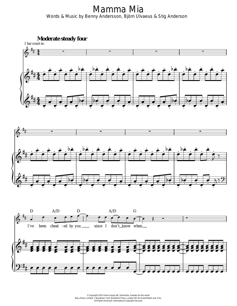 Mamma Mia Acoustic Guitar scores gallery preview page 1