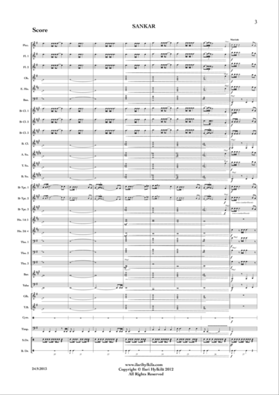 SANKAR for Marching Band or Concert Band Concert Band scores gallery preview page 3
