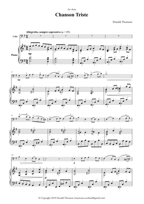 Chanson Triste for Cello and Piano