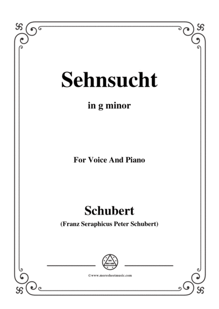 Schubert-Sehnsucht,in g minor,Op.105 No.4,for Voice and Piano image number null
