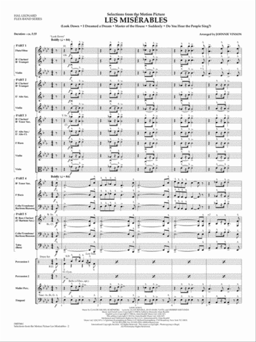 Les Misérables (Selections from the Motion Picture) Concert Band scores gallery preview page 3