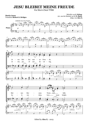Jesu, Joy of Man's Desiring - TTBB (German and English lyrics) - with organ/piano accompaniment
