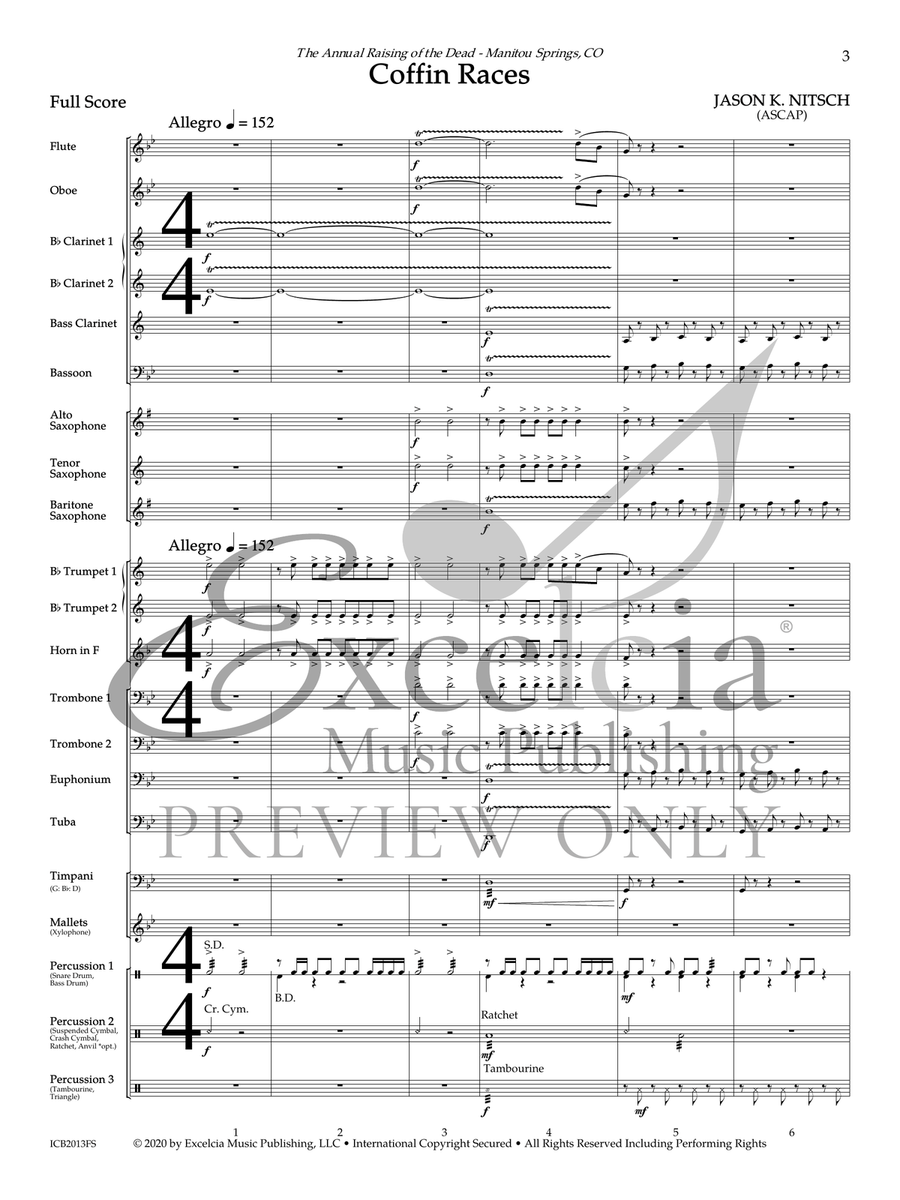 Coffin Races (Score) Coffin Races (Score) Concert Band scores gallery preview page 3