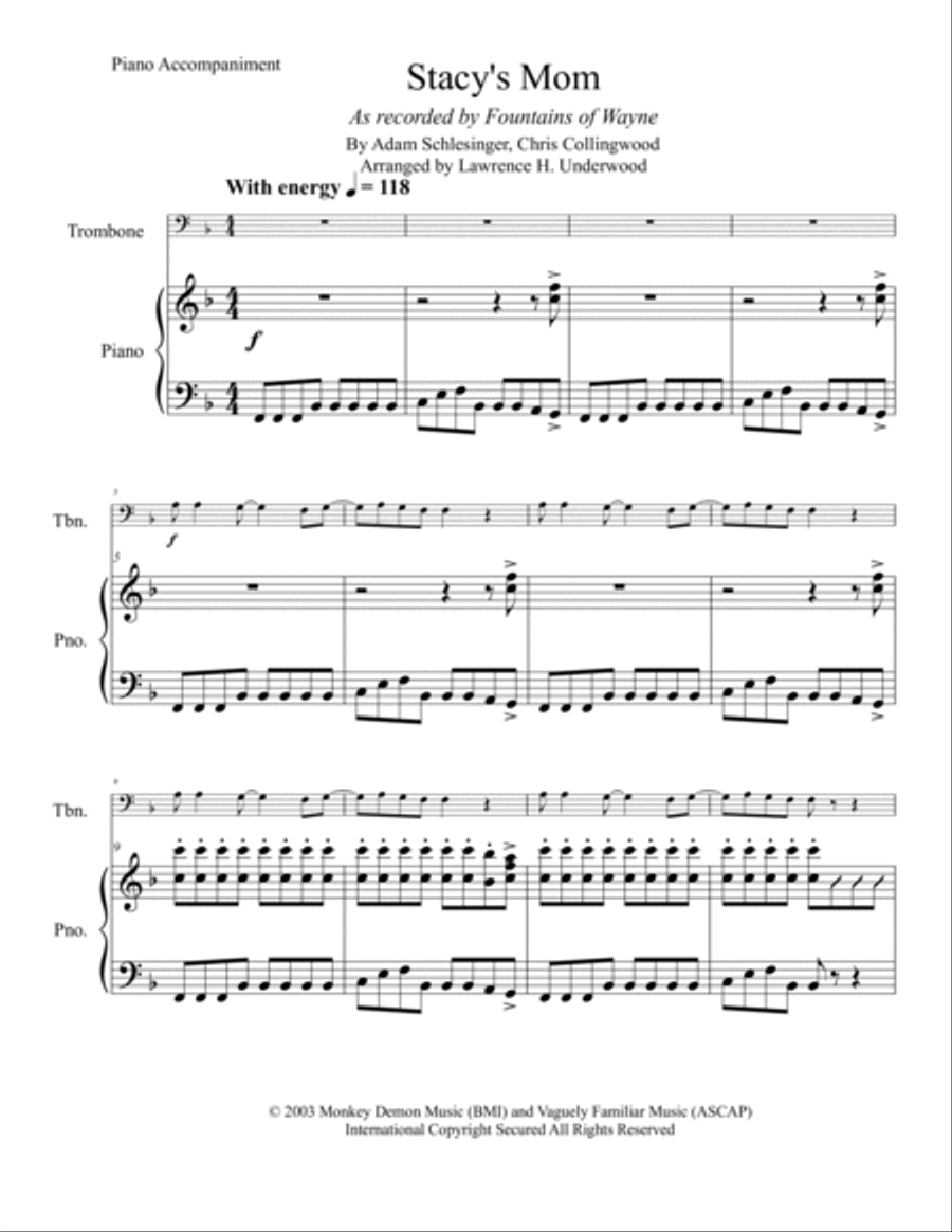Stacy's Mom Piano scores gallery preview page 2