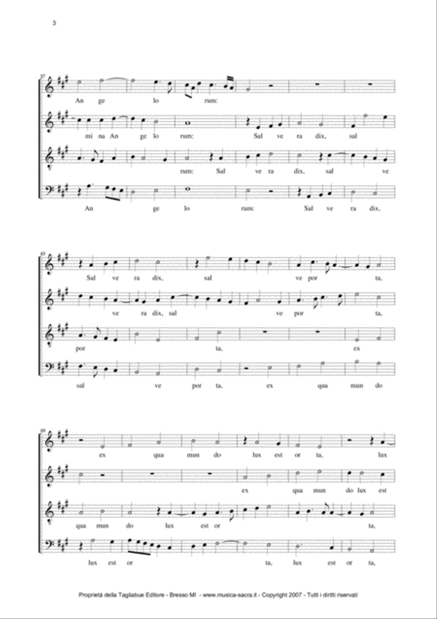 AVE REGINA COELORUM - P.L.Palestrina - Mottetto arranged for SSTB Choir 4-Part scores gallery preview page 4