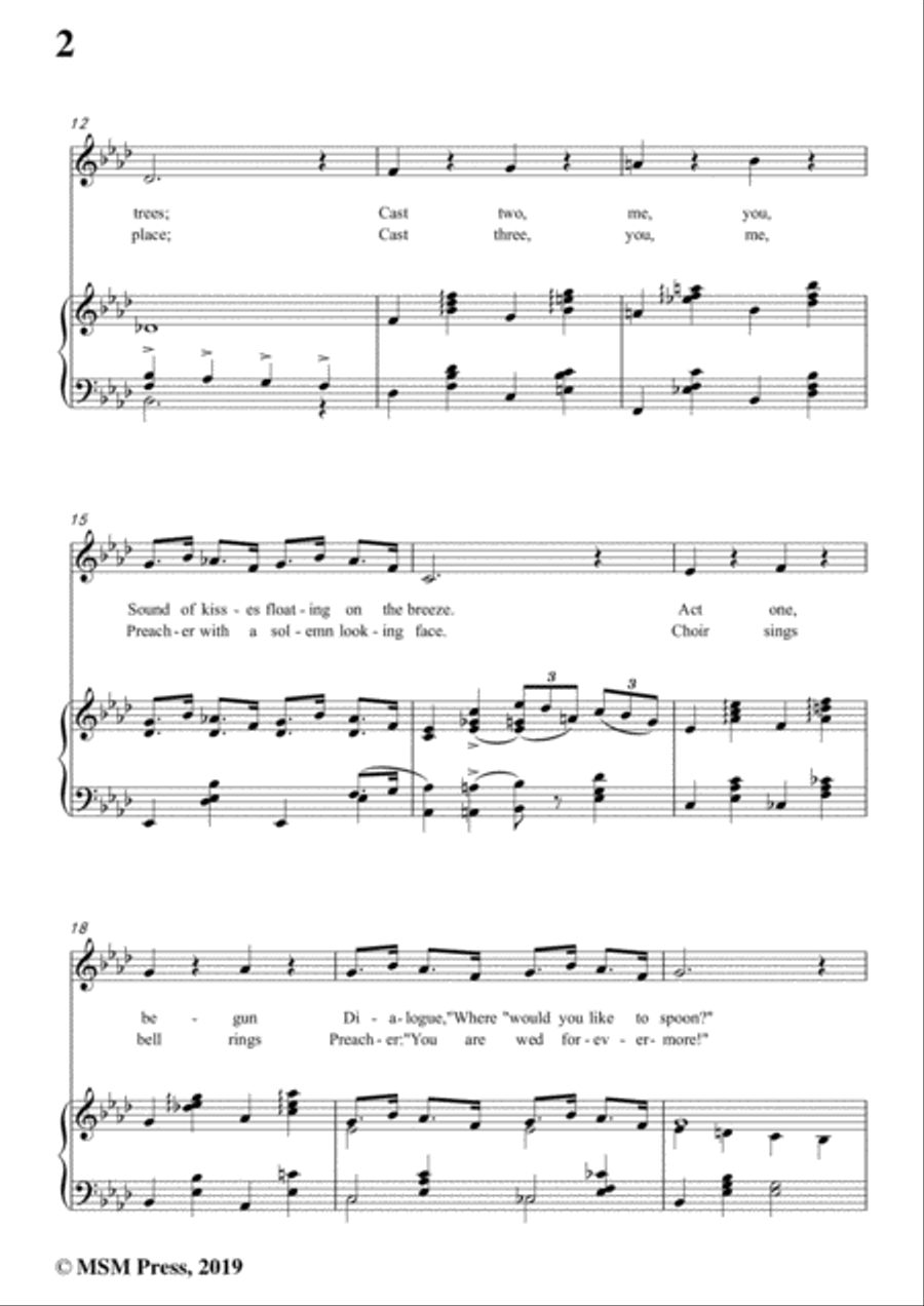 Gus Edwards-By the Light of the Silvery Moon,in A flat Major,for Voice&Piano Voice scores gallery preview page 4