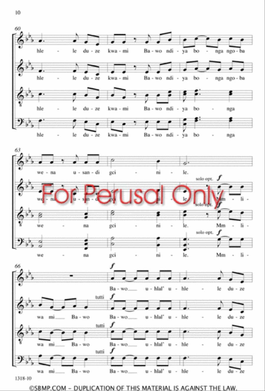 Ndikhokhele Bawo - SATB divisi Octavo Divisi scores gallery preview page 9