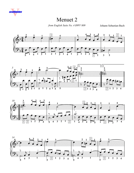 Menuet 2 from English Suite No. 4 BWV 809