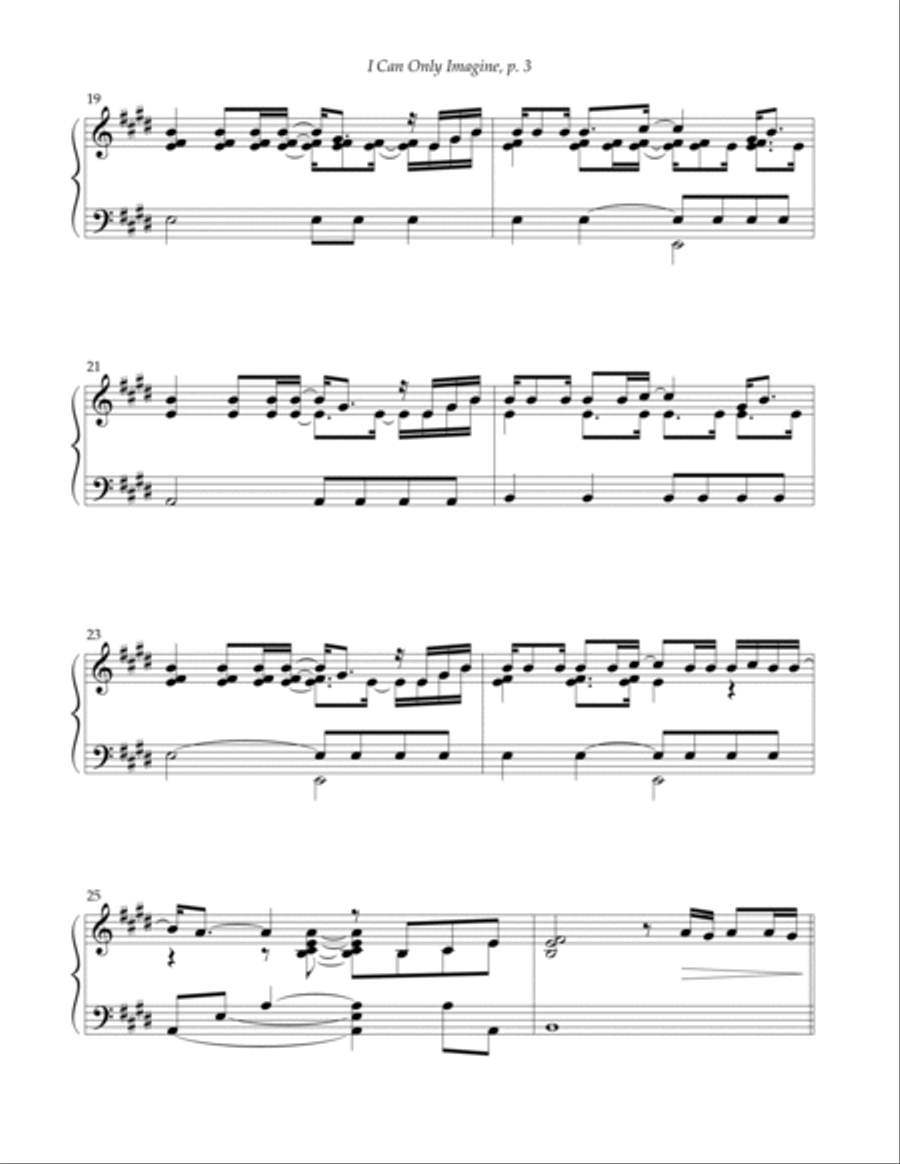 I Can Only Imagine Piano Solo scores gallery preview page 3
